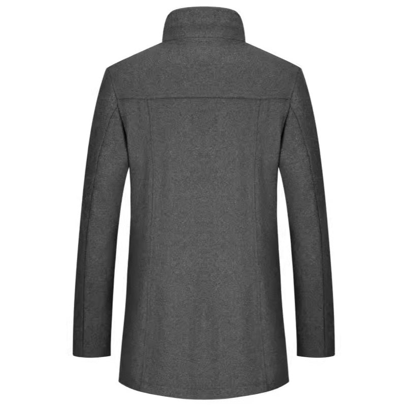 Men's Retro Four Pockets Business Wool Blend Coat