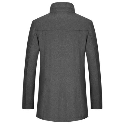 Men's Retro Four Pockets Business Wool Blend Coat