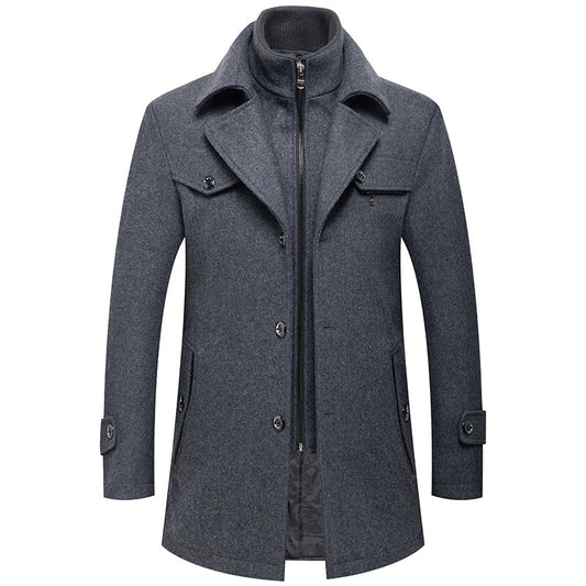 Men's British Thick Warm Double Layered Wool Coat