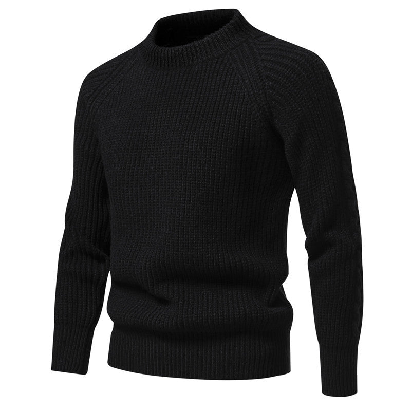 Men's Pullover Stretchy Knitted  Crew Neck Sweater