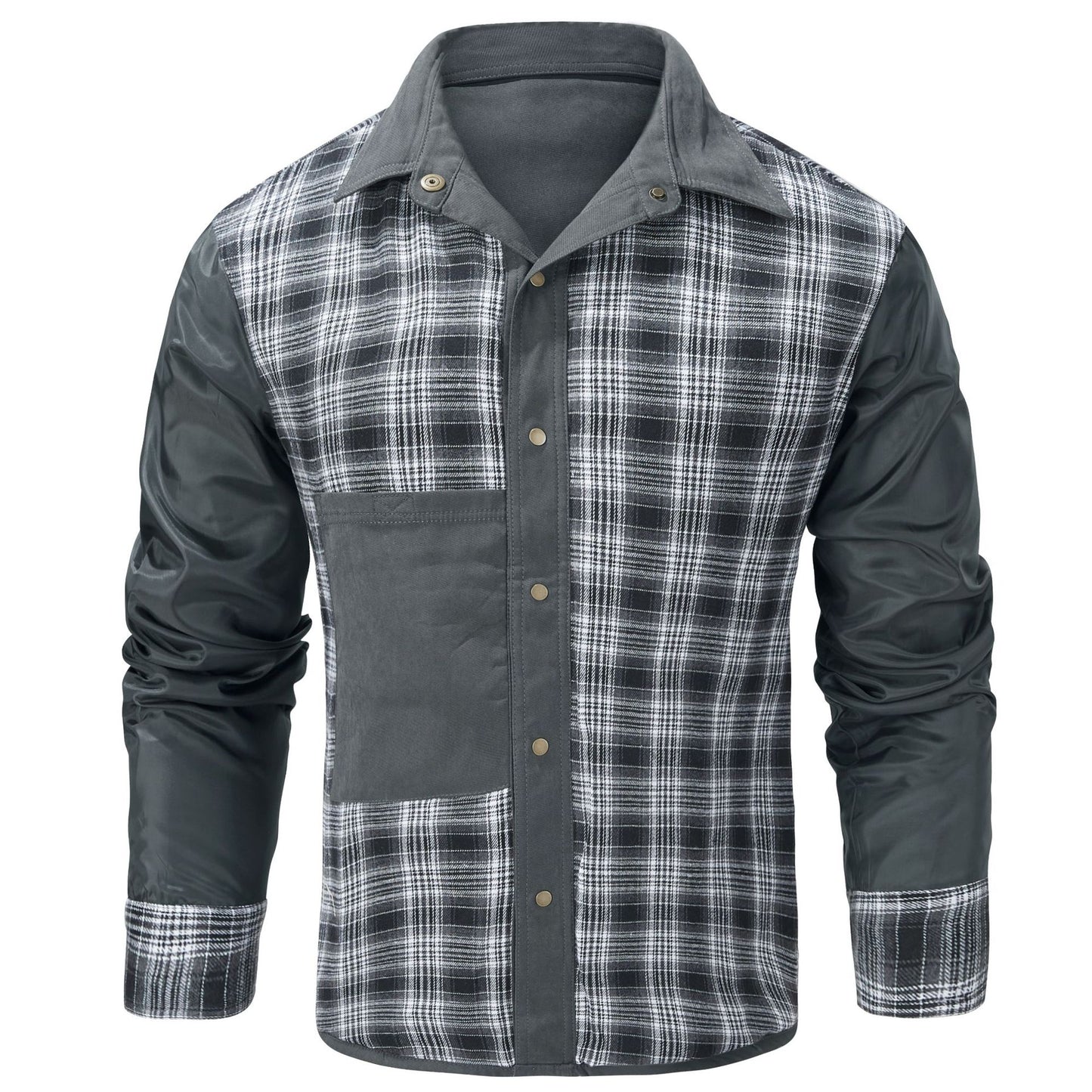 Men's Plaid Flannel Collar Casual Jacket