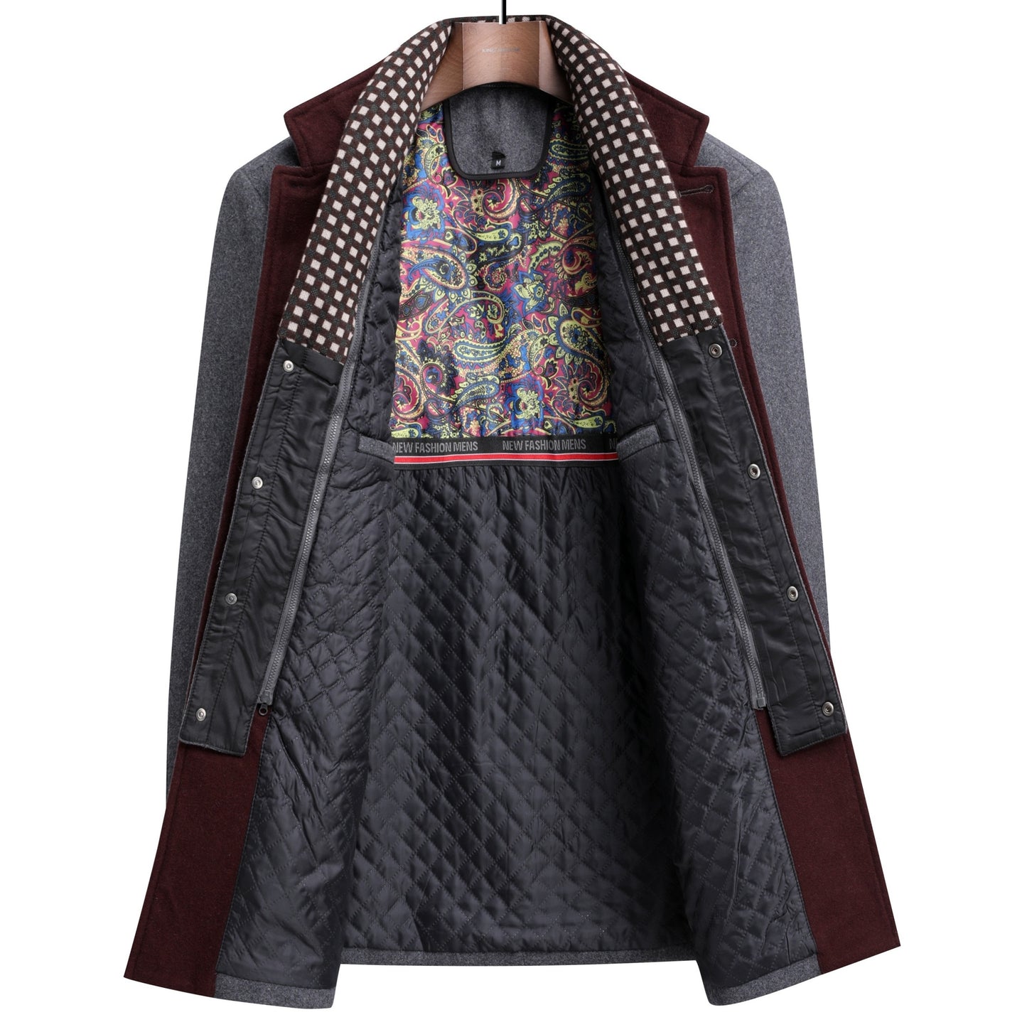 Men's Premium Thick Wool Blend Coat With Detachable Scarf