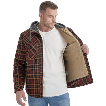 Men's Vintage Thick Inner Fleece Cotton Hoodie Jacket