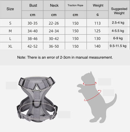 Cat Harness and Lead Set Escape Proof with Reflective Strips for Walking