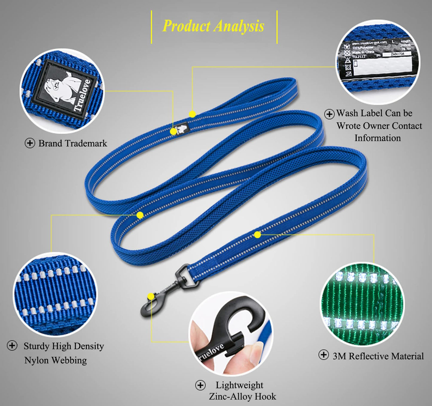 Premium Outdoor Adventure Dog Leash - Padded, 3M Reflective Leash, Pet Products for Matching Dog Leash