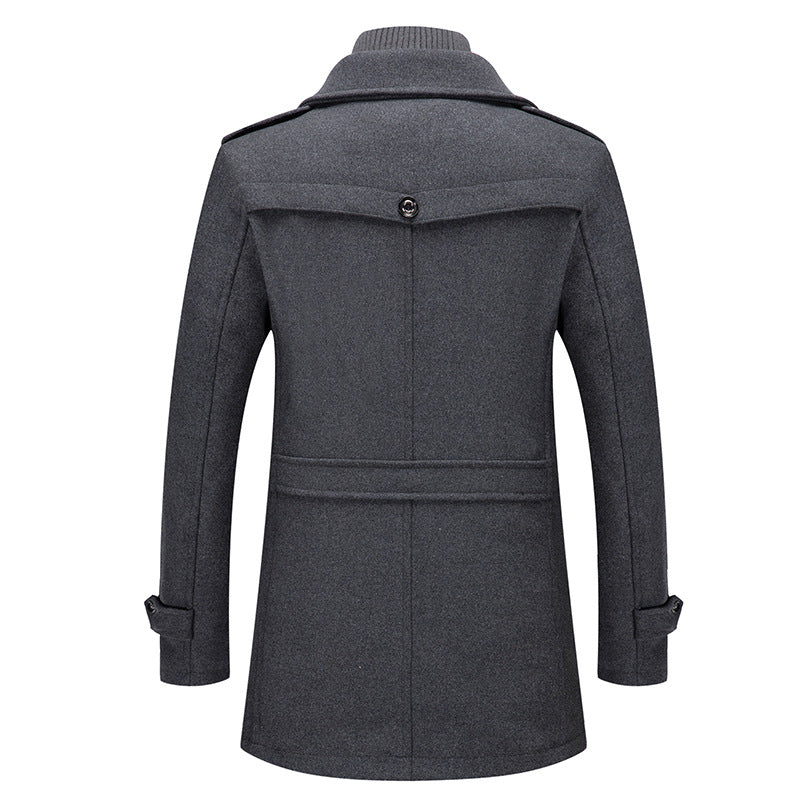 Men's Winter Thick Double-Layer Wool Blend Coat