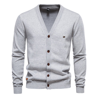 Men's Casual Knitted V Neck Cardigan Sweater