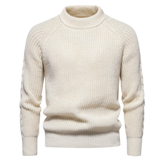 Men's Pullover Stretchy Knitted  Crew Neck Sweater