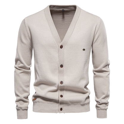 Men's Casual Knitted V Neck Cardigan Sweater