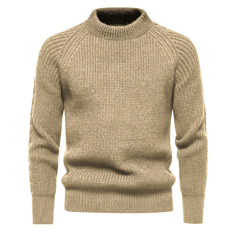 Men's Pullover Stretchy Knitted  Crew Neck Sweater