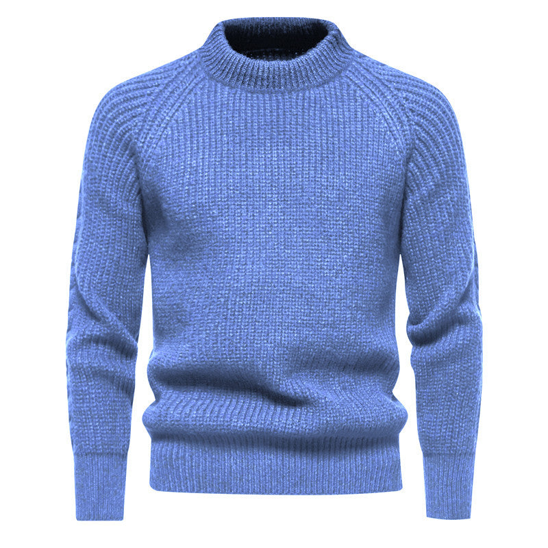 Men's Pullover Stretchy Knitted  Crew Neck Sweater