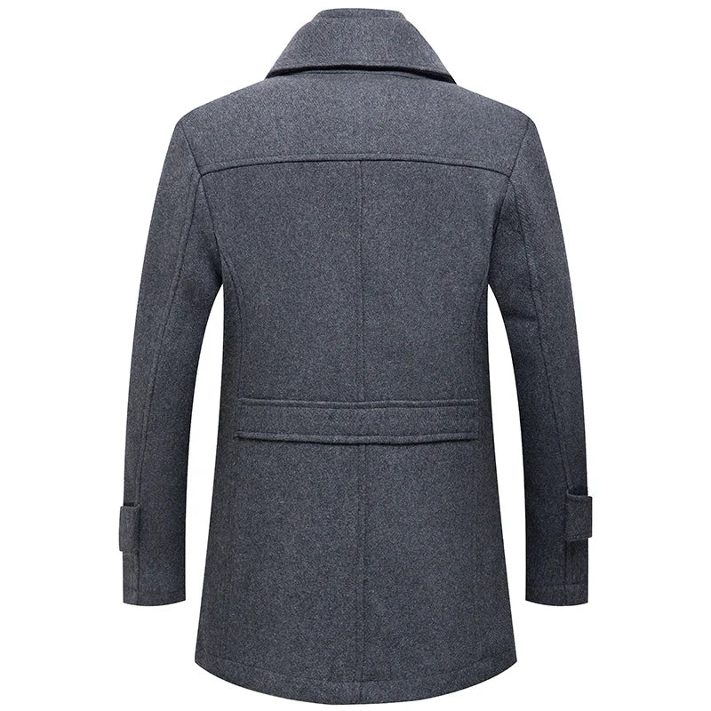 Men's Thick Business Casual Double-Layer Wool Coat