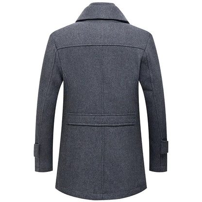 Men's Thick Business Casual Double-Layer Wool Coat