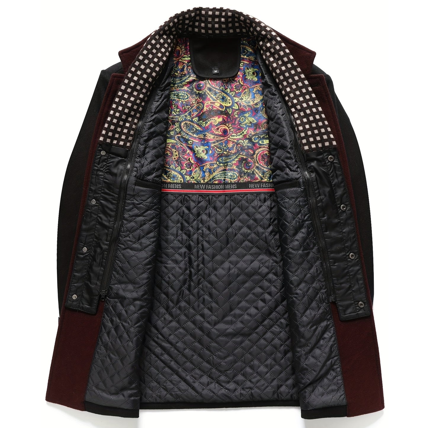 Men's Premium Thick Wool Blend Coat With Detachable Scarf