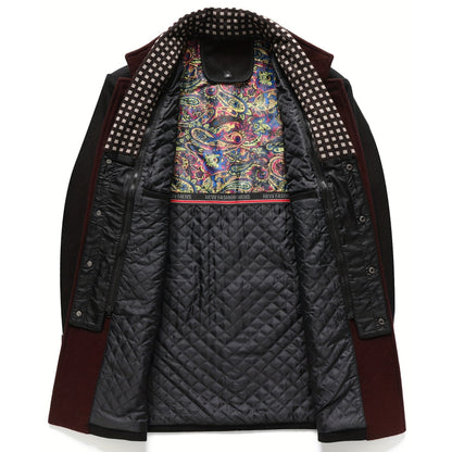 Men's Premium Thick Wool Blend Coat With Detachable Scarf