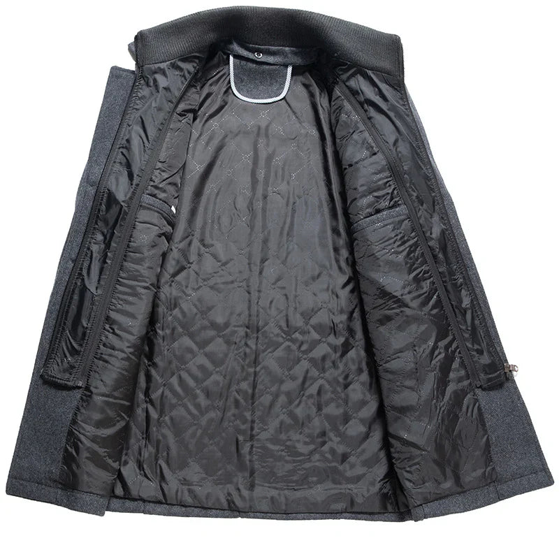 Men's Thick Business Casual Double-Layer Wool Coat