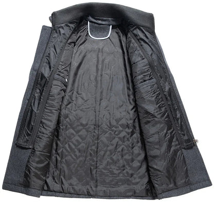 Men's Thick Business Casual Double-Layer Wool Coat