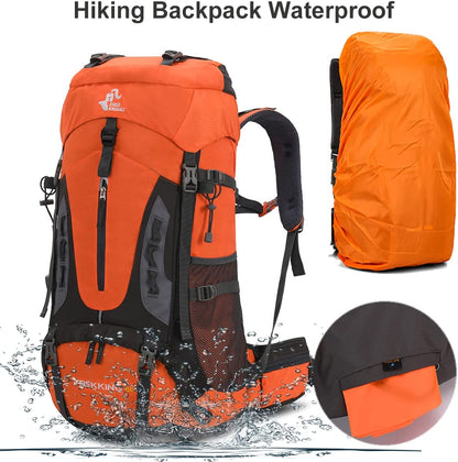 60L Hiking Backpack Waterproof Travel Hiking Camping with Rain Cover