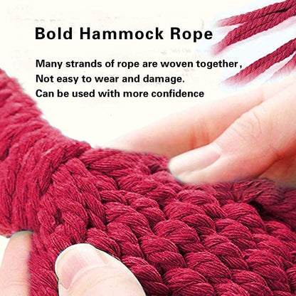 Double Hammock 2 Person Canvas Cotton Hammock with Carrying Bag for Patio Porch Garden Backyard Lounging