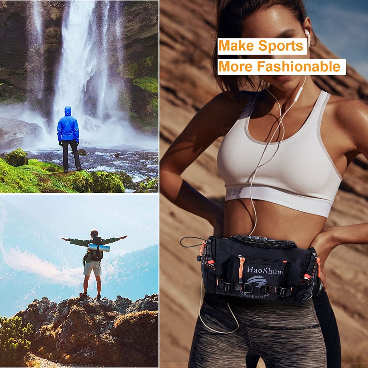 Waterproof Fanny Pack Crossbody Outdoor Waist Bag Pouch With Adjustable Strap Travel Hip Bag For Men Women