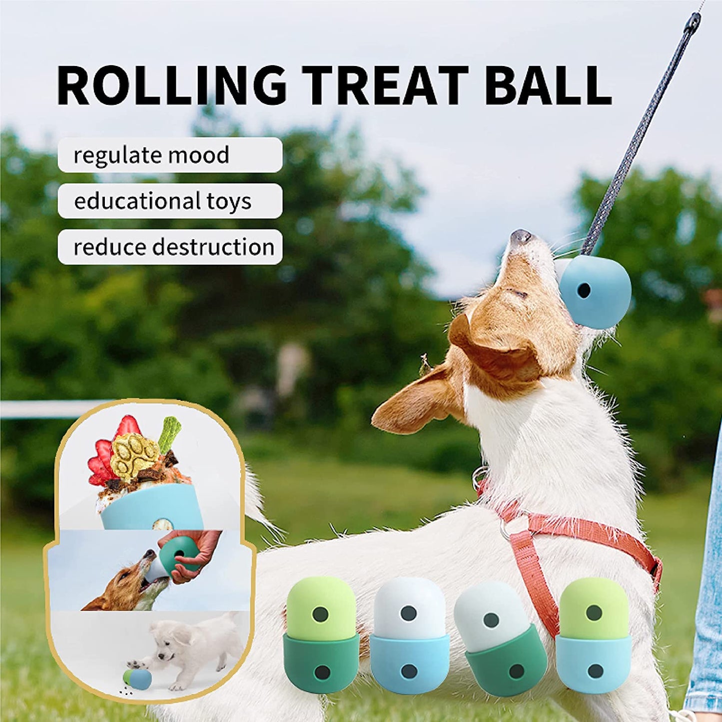Dog Puzzle Toy Ball Durable Dog Balls for Teeth Cleaning / IQ Training .Dog Puzzle Toys, Dog Enrichment Toys, and Interactive Dog Toys in One